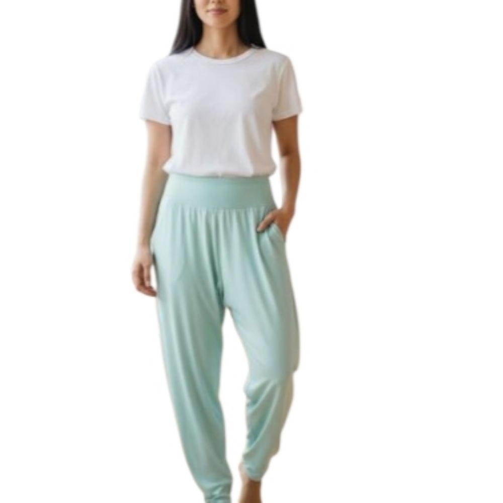 Free People‎ Movement Echo Harem Sky Blue High Waist Relaxed Fit Pants Women's M